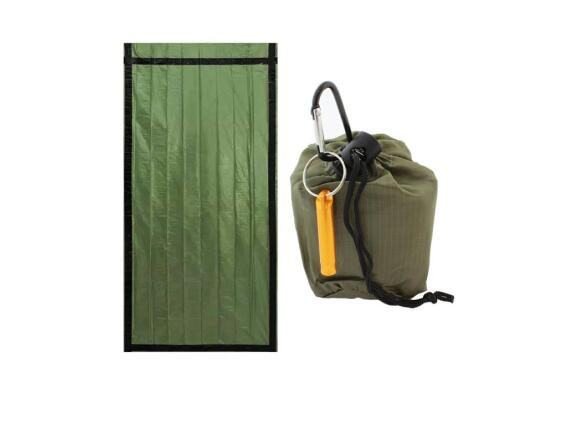 Survival Θερμική Κουβέρτα Εκτάκτου Ανάγκης Υπνόσακος 200x90 cm από Πλαστικό, σε Πράσινο χρώμα