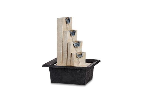 Πλαστικό επιτραπέζιο διακοσμητικό χώρου συντριβάνι σε καφέ χρώμα, 30x24x38 cm