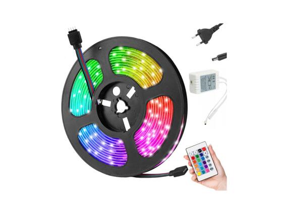 Σετ Αδιάβροχη Ταινία LED RGB 5050SMD 5 μέτρων 74W 300 LED 12V με τηλεχειριστήριο