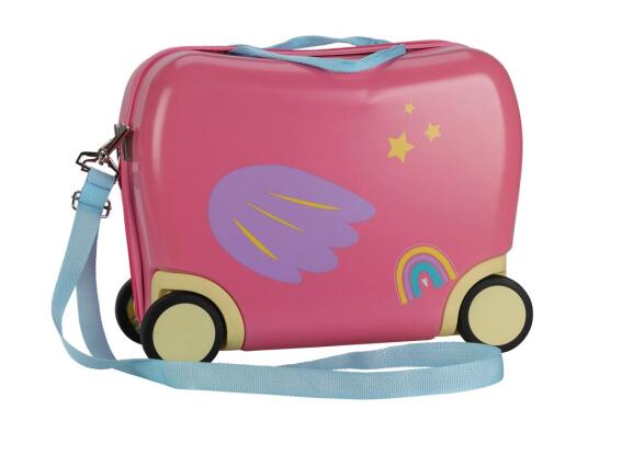 Παιδική Βαλίτσα 16" με Λαβή Μεταφοράς και Ροδάκια με σχέδιο Μονόκερου σε Ροζ χρώμα, 41x21x31.5 cm