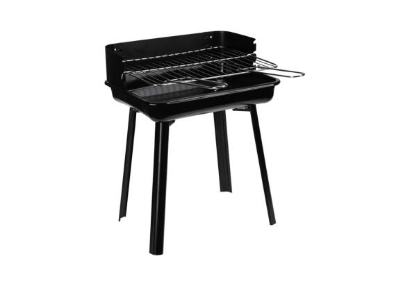 Φορητή Υπαίθρια Μεταλλική Ψησταριά Κάρβουνου Barbeque με Σχάρα σε Μαύρο χρώμα, 36x31x45 cm