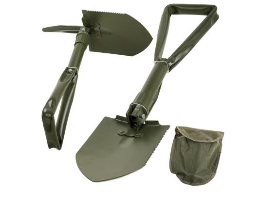 Πτυσσόμενο Φτυάρι πολλαπλών χρήσεων με Κάλυμμα σε σκούρο πράσινο χρώμα, Μήκους 62 cm