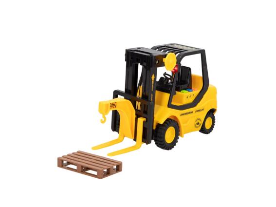 Παιδικό ανυψωτικό όχημα κλαρκ με παλέτα, σε κίτρινο χρώμα, 28.5x11.5x18.5 cm