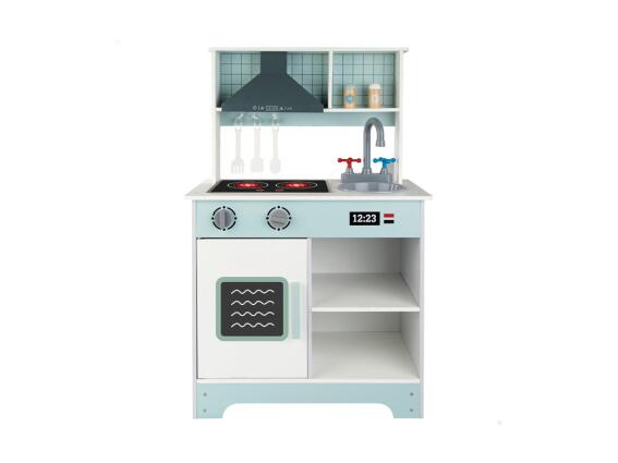 Ξύλινη παιδική κουζίνα με φωτισμό και ήχο, σε βεραμάν χρώμα, 54X29x86 cm