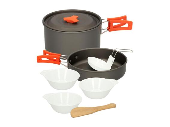 Σετ Μαγειρέματος για Camping 8 τεμ., με αντικολλητική επίστρωση και θήκη μεταφοράς,18x11x18.5 cm