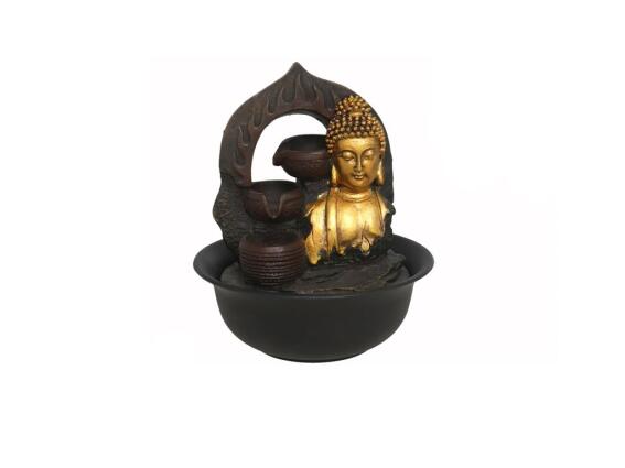 Διακοσμητικό Συντριβάνι Βούδας με Led φωτισμό 220-240V, από ρητίνη, 20x20x22 cm, Fountain