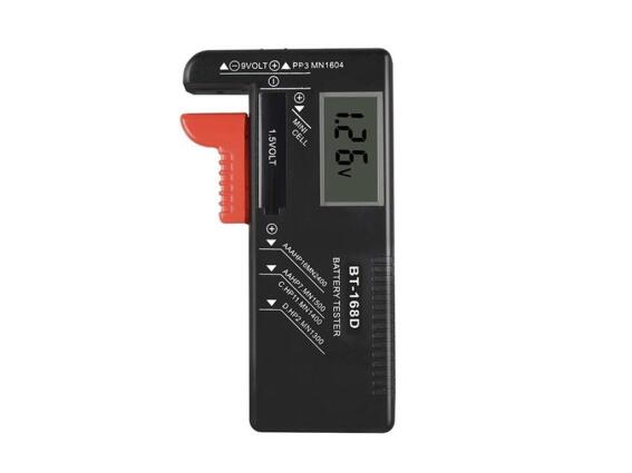 Ψηφιακό Battery Tester με πτυσσόμενη υποδοχή για μπαταρίες 1.5V Και 9V με οθονη, 11x6x2.5 cm