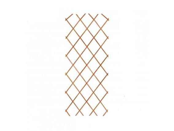 Πτυσσόμενη Πέργκολα κήπου από ξύλο με πλέγμα ρόμβου σε καφέ χρώμα, 180x0.5x150 cm