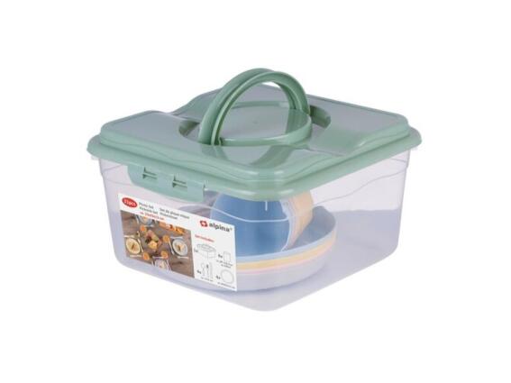 Alpina Σετ Φαγητού για Camping και Πικνίκ 21 τεμαχίων από Πλαστικό, 23x23x13 cm