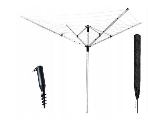 Περιστρεφόμενη Απλώστρα Κήπου από Αλουμίνιο με Μήκος Απλώματος 50 μέτρα, 260x260x190 cm