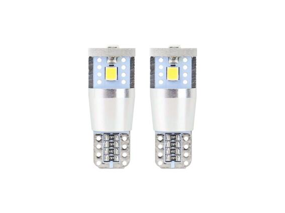 Amio Σετ λάμπες αυτοκινήτου Canbus T10 W5W, led 5600K, ψυχρό λευκό 12-24V 5W, 9x6x2 cm, 01637
