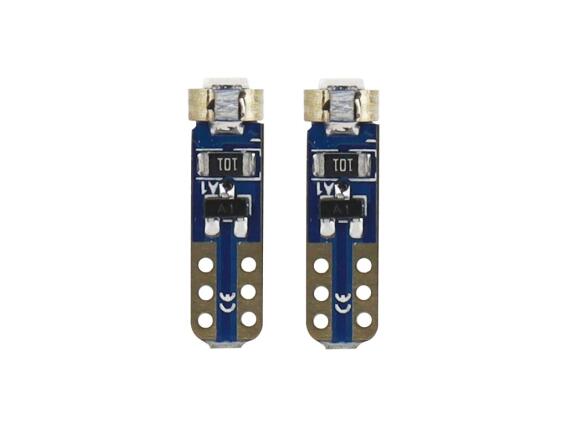 Amio Σετ λάμπες Αυτοκινήτου και Μοτοσυκλέτας T5, led 5600K, ψυχρό λευκό 12V 0.5W, 9x6x2 cm, 01094