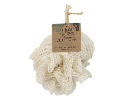 Eco Φυσικό Υφασμάτινο Σφουγγάρι μπάνιου για όλους τους τύπους Δέρματος σε Λευκό χρώμα, 13x6.5x14 cm