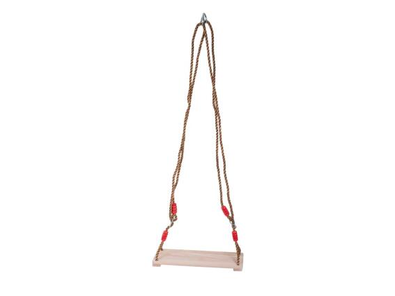 Κρεμαστή κούνια κήπου ξύλινη, σε μπεζ χρώμα, 40x16x3.5 cm