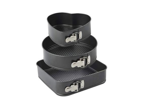 Σετ Φόρμες ψησίματος για κέικ 3 τεμ, αποσπώμενες μεταλλικές, 24x24x7 cm