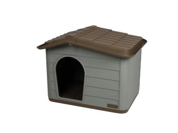Πλαστικό σπιτάκι κατοικιδίων για σκύλο και γάτα σε γκρί χρώμα, 73x60x57 cm