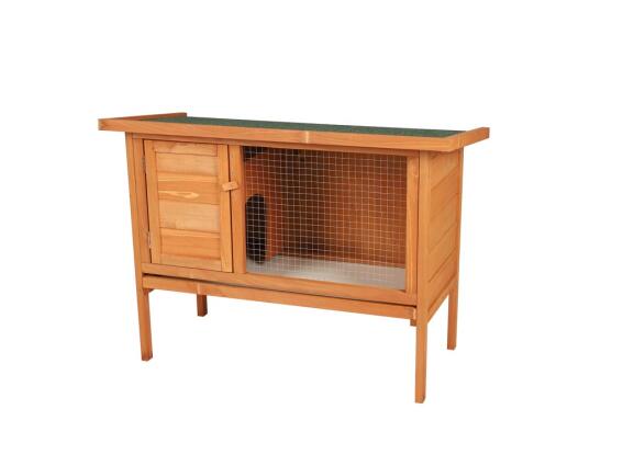Ξύλινο κλουβί για κουνέλια με συρταρωτό πορτάκι και πλέγμα, 91x45x70 cm