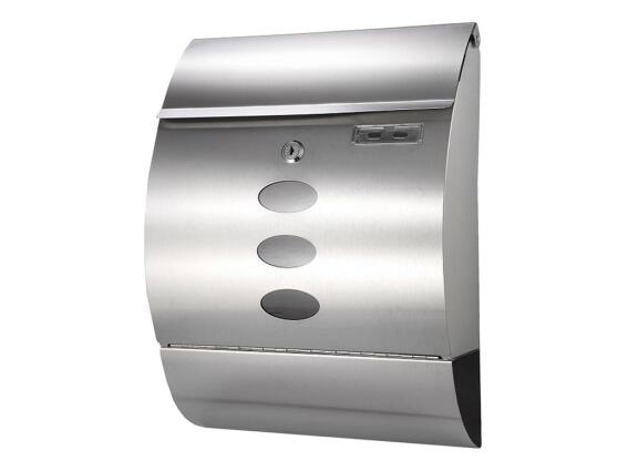 Γραμματοκιβώτιο με ανοιγόμενο καπάκι από Ανοξείδωτο Ατσάλι, 36.8x12.5x32.5 cm