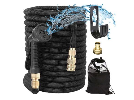 Aria Trade Επεκτεινόμενο Λάστιχο Κήπου με Βάση 15-45 m και Πιστόλι Ποτίσματος Μαύρο