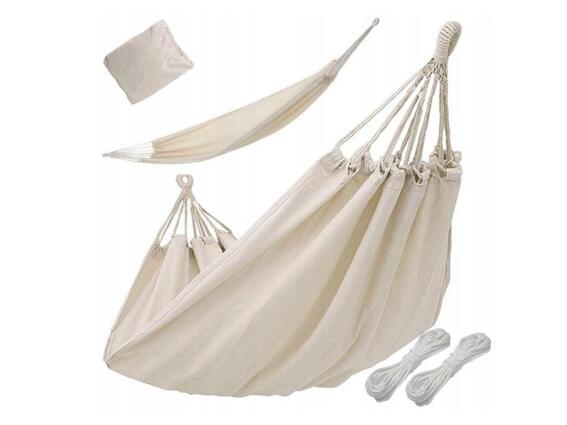 Kρεμαστή Αιώρα Κήπου Μονή Υφασμάτινη Μέγιστου Βάρους Αντοχής 200 kg σε Κρεμ χρώμα, 80x200 cm