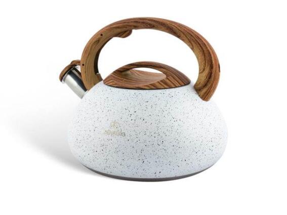 Edenberg Βραστήρας Νερού Τσαγιέρα 3L από Ανοξείδωτο Ατσάλι με Ηχητική Ειδοποίηση, EB-8802 Λευκό