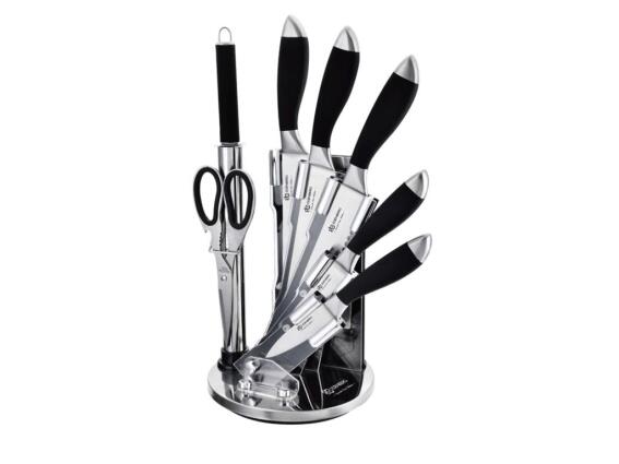 Edenberg Σετ Μαχαίρια Κουζίνας 8 τεμαχίων από Ανοξείδωτο Ατσάλι με περιστρεφόμενη βάση, EB-800