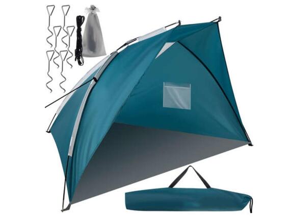 Aria Trade Σκίαστρο Τέντα Παραλίας από Πλαστικό 220x120x120 cm Γκρι Μπλε