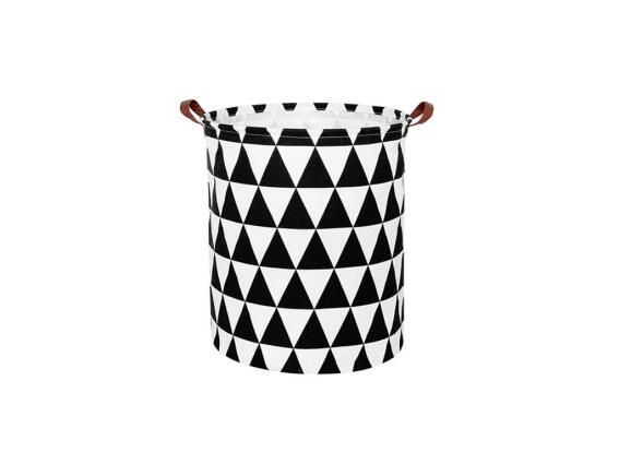 Πτυσσόμενο καλάθι απλύτων, καλάθι αποθήκευσης με χερούλια σε σχέδιο τρίγωνα, 35x35x43 cm