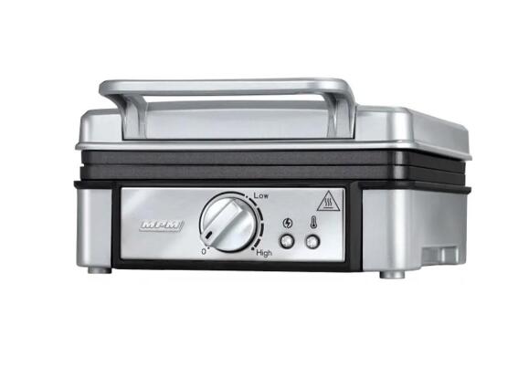 Βαφλιέρα Ισχύος 1400W με Αντικολλητικές Πλάκες σε Ασημί χρώμα, MGO-13
