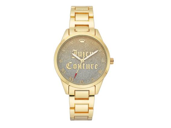 Juicy Couture Γυναικείο Ρολόι με Στρογγυλό Ασημί Καντράν και Μεταλλικό Χρυσό Μπρασελέ, JC1276CHGB
