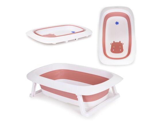 Πτυσσόμενη Μπανιέρα Μωρού Πλαστική 81x49.5x22 cm, σε Λευκό Ροζ Χρώμα