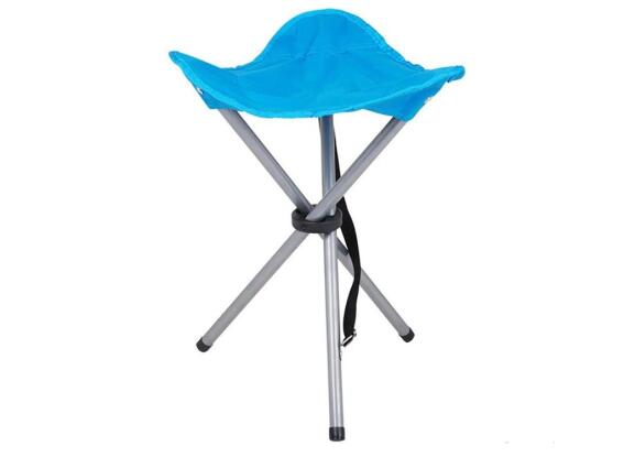 Φορητό Πτυσσόμενο Μεταλλικό Σκαμπό με Αδιάβροχο Ύφασμα, 32x32x43 cm Γαλάζιο