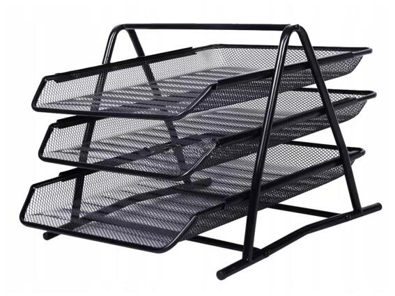 Μεταλλικός Οργανωτής Δίσκος Εγγράφων Α4 με 3 Συρτάρια σε Μαύρο χρώμα, 27x35x27 cm