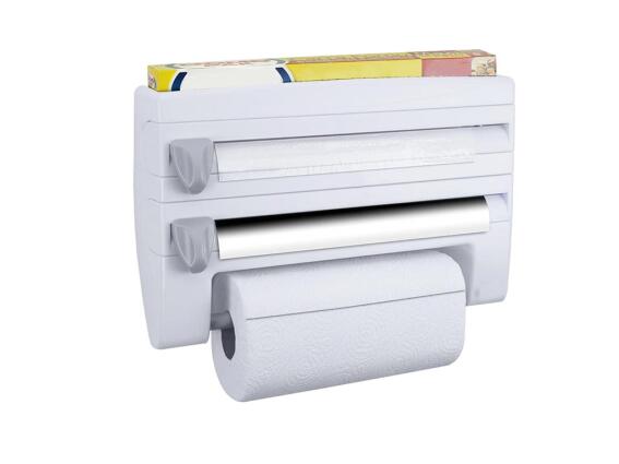 Βάση οργάνωσης για αλουμινόχαρτο, χαρτί κουζίνας, μεμβράνη, επιτοίχια, πλαστική, 38x9x24 cm