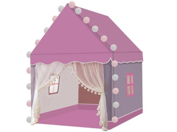 Aria Trade Παιδική Σκηνή με Κουρτίνα & 20 λαμπάκια Led Ροζ 130x100x115 cm