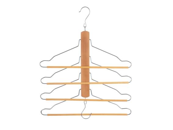 Κρεμάστρα ντουλάπας αναδιπλούμενη 4 θέσεων, κατάλληλη για πουκάμισα και παντελόνια, 41.7x3x44.5 cm