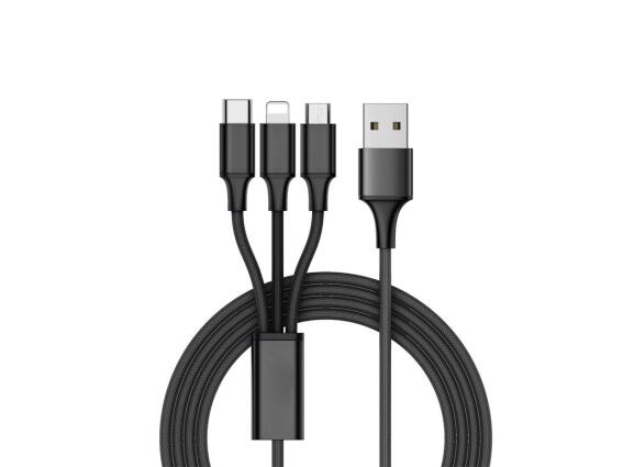 Καλώδιο φόρτισης 3 σε 1 Iphone/Micro/Type C USB. ταχείας φόρτισης, μήκους 1.2 m