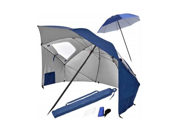 Aria Trade Ομπρέλα Θαλάσσης Σκίαστρο Σκηνή Παραλίας με UV Προστασία 210x65x210 cm Μπλε