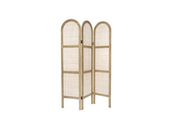 Παραβάν Διακοσμητικό Χώρου Με 3 Φύλλα Από Rattan, 120x1.7x170 cm