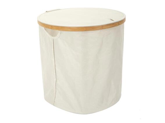 Υφασμάτινο Καλάθι Αποθήκευσης Από Μπαμπού Με Λαβές, 38x38x38 cm