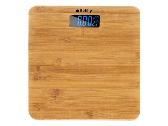 Ruhhy Ζυγαριά Μπάνιου LCD 180 kg 28x28x3cm Μπαμπού
