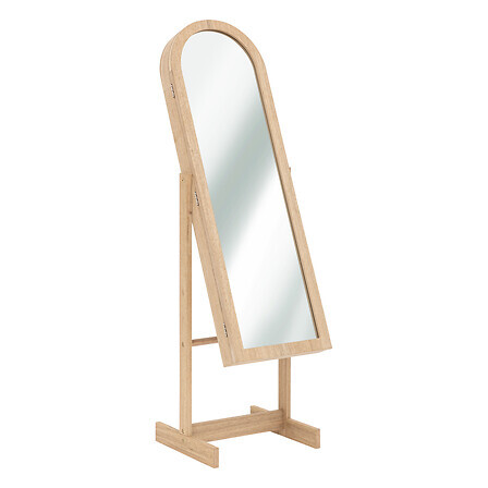 Aria Trade Ολόσωμος Καθρέπτης Μπιζουτιέρα Κοσμηματοθήκη με Αποθηκευτικό Χώρο 42x37.5x145 cm Μπεζ