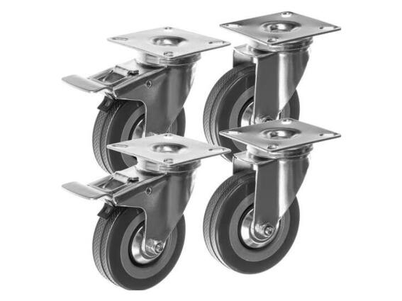 Σετ Τροχοί Επίπλου από Σίδηρο 4 Τεμάχια Με Μέγιστο Φορτίο 200 Kg, 6.5x6.5 cm
