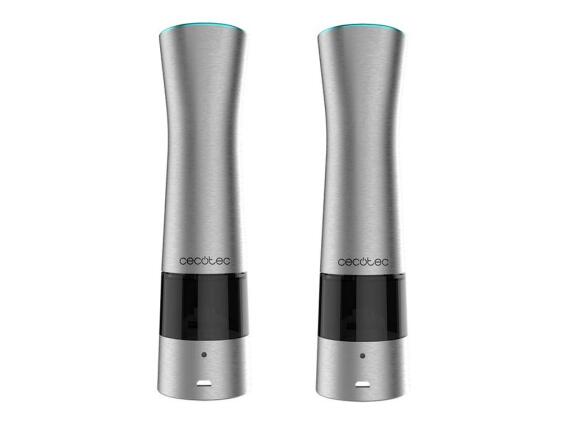 Σετ Ηλεκτρικός Μύλος LED Μπαχαρικών Από Ανοξείδωτο Ατσάλι Με 2 Τεμάχια, CEC-04281