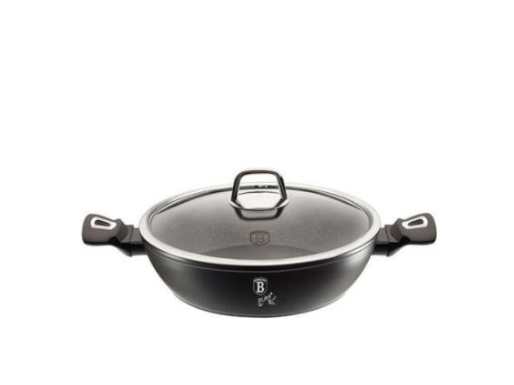 Berlinger Haus Ρηχή Κατσαρόλα 28cm με μαρμάρινη επίστρωση, BH-1850 Black Silver Collection