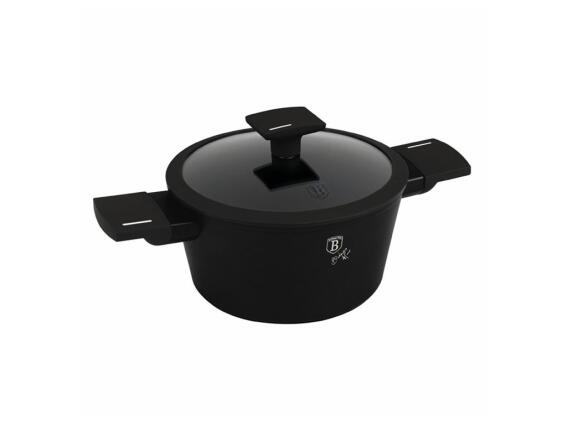 Berlinger Haus Αντικολλητική Κατσαρόλα 20cm με Γυάλινο Καπάκι 2.5lt, Matte Black Collection, BH-8187