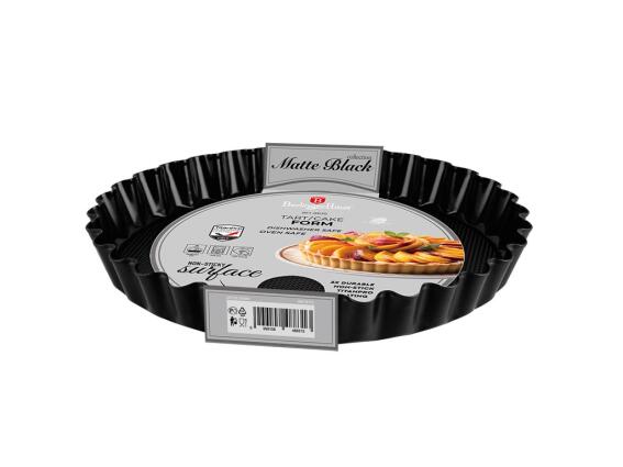 Beringer Haus Φόρμα Ζαχαροπλαστικής για Τάρτα 28cm Αντικολλητική, Matte Black Collection, BH-8635