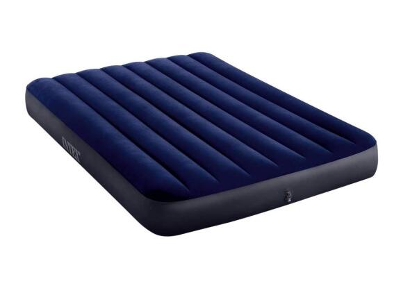 Intex Φουσκωτό Στρώμα Ύπνου Υπέρδιπλο μe Τρόμπα Χειρός Classic Downy, 203x152x25 cm, 64765