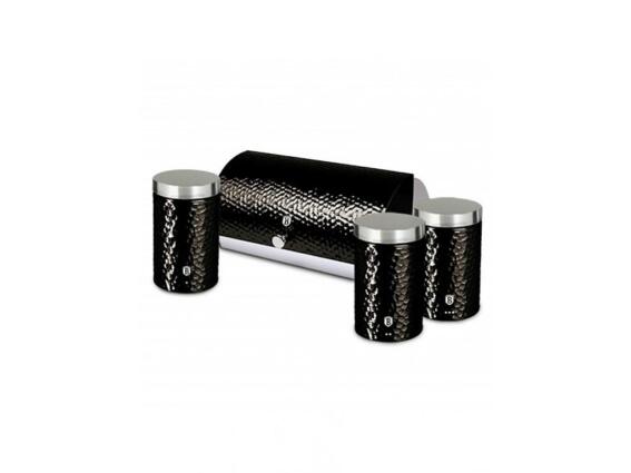 Berlinger Haus Σετ Ψωμιέρα με Δοχεία Καφέ, Ζάχαρης και Τσάι 4 τμχ Ανοξείδωτα, Primal Gloss  BH-6735