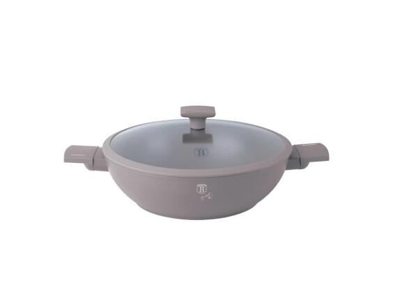 Berlinger Haus Αντικολλητικό Τηγάνι Wok 30cm με Γυάλινο Καπάκι,  Taupe Collection BH-8095